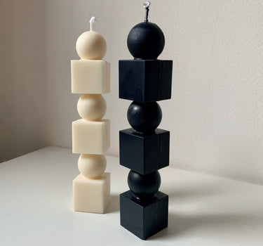 geometric shaped pillar candle