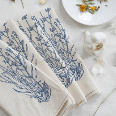 Set of 4 Organic Cotton Lavender Napkins - Blue-violet - Eco