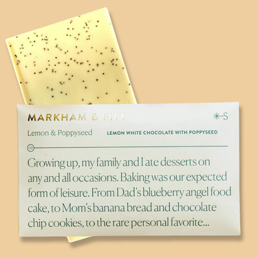 Lemon & Poppy Seed Peruvian White Chocolate Bar - Citrus