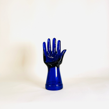 Vintage Cobalt Blue Glass Hand