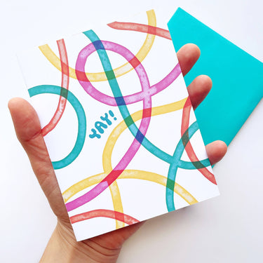 Yay! Celebration Squiggle Greeting Card