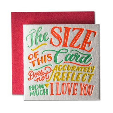 Size of this Card, I Love You Tiny Card