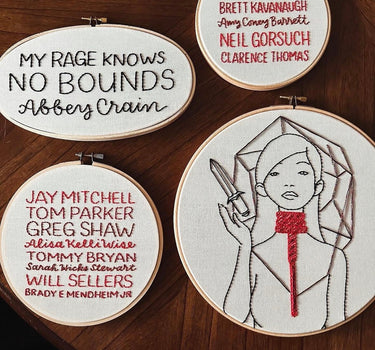 smallwood studios for yellowhammer fund: jamison harper roe v. wade embroidery