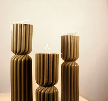ribbed pillar candles