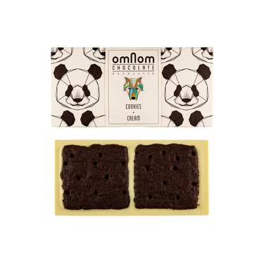 OmNom Cookies + Cream | White Chocolate Topped With Chocolate Cookies | Icelandic Bean To Bar Chocolate