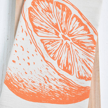 Organic Cotton Citrus Tea Towel in Orange - Fruit Print